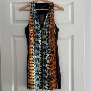 Armani Exchange Black and Orange Mini Dress